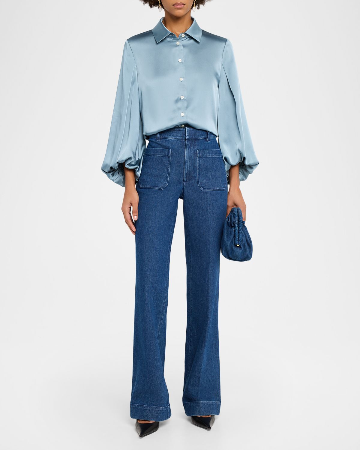 Tanya Taylor Marina Long-Sleeve Satin Blouse | Thumbnail 5 Tanya Taylor Marina Long-Sleeve Satin Blouse | Thumbnail 5