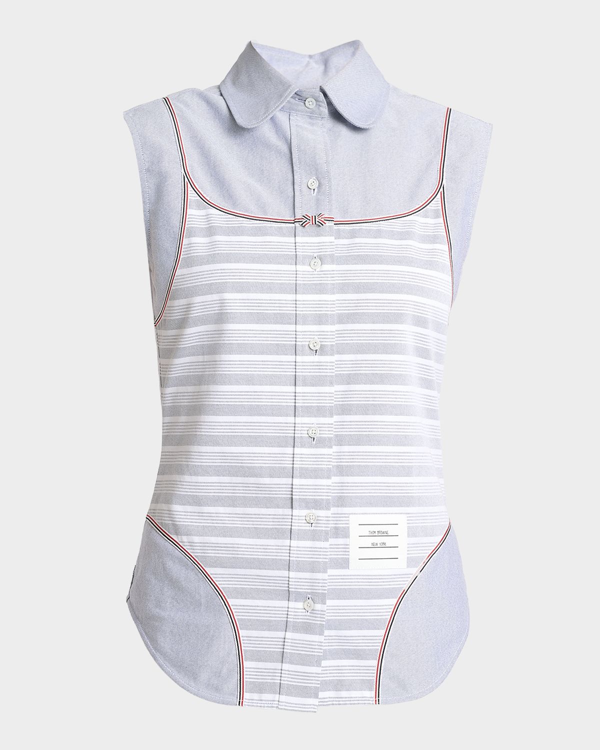 Thom Browne Sleeveless Swimsuit Trompe L 'oeil Button-Down Shirt
