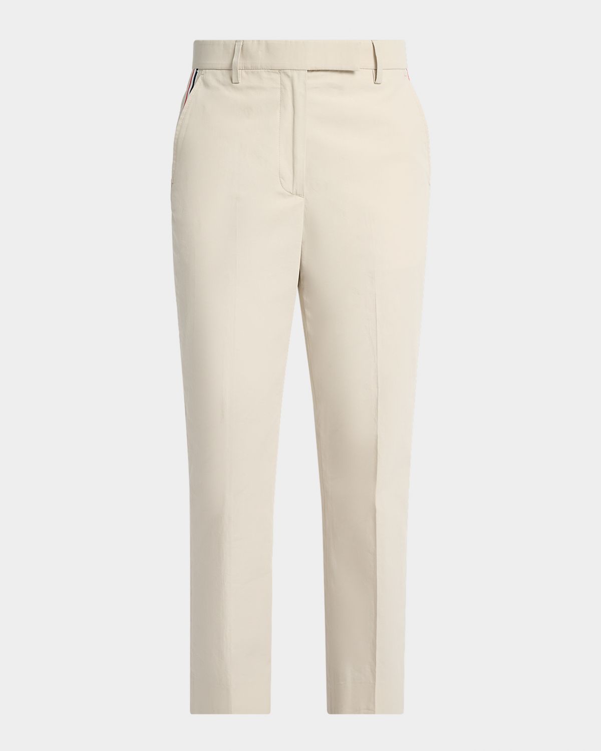 Thom Browne Grosgrain-Stripe Relaxed-Leg Ankle Pants