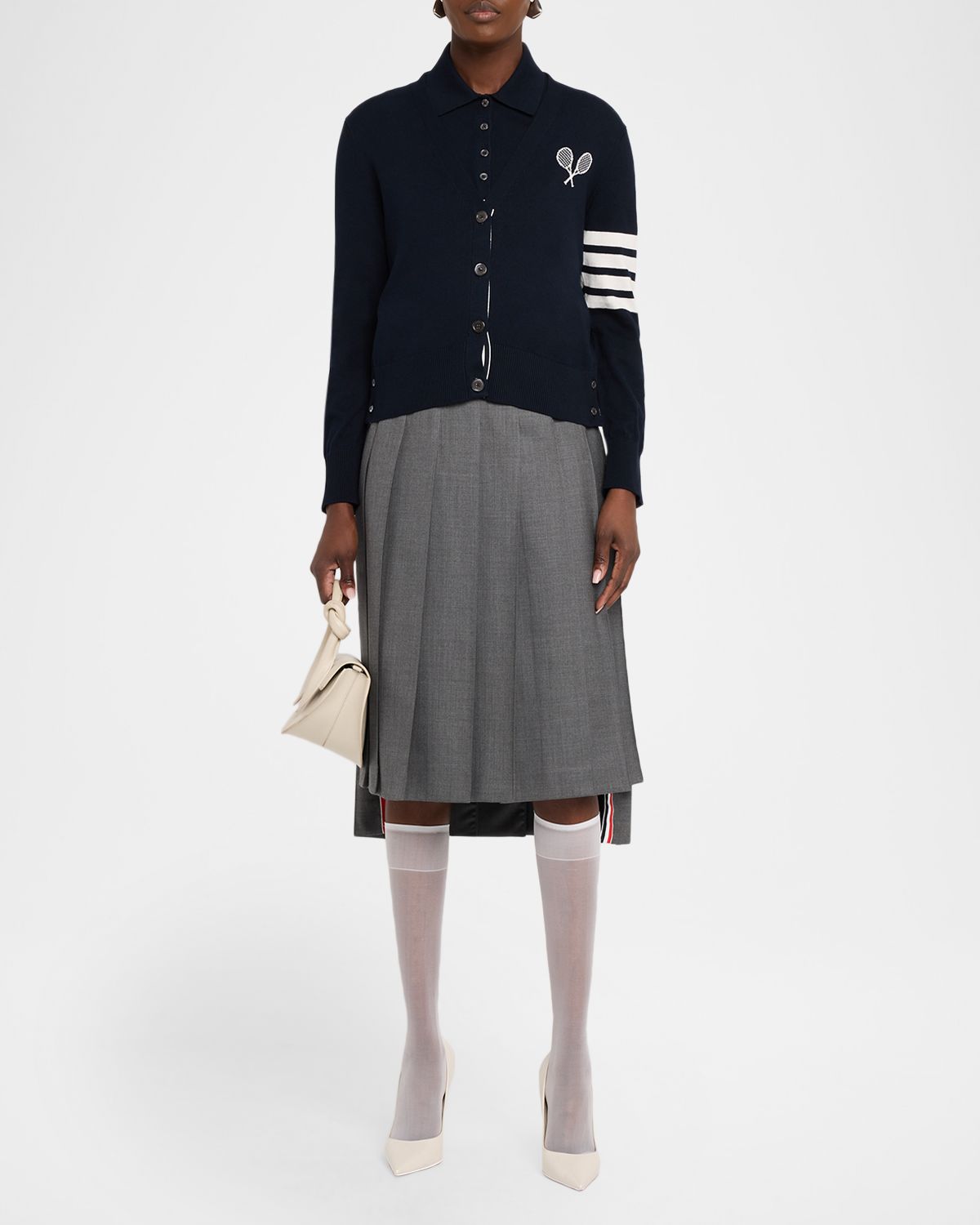 Thom Browne Tennis Racquets Embroidered Polo