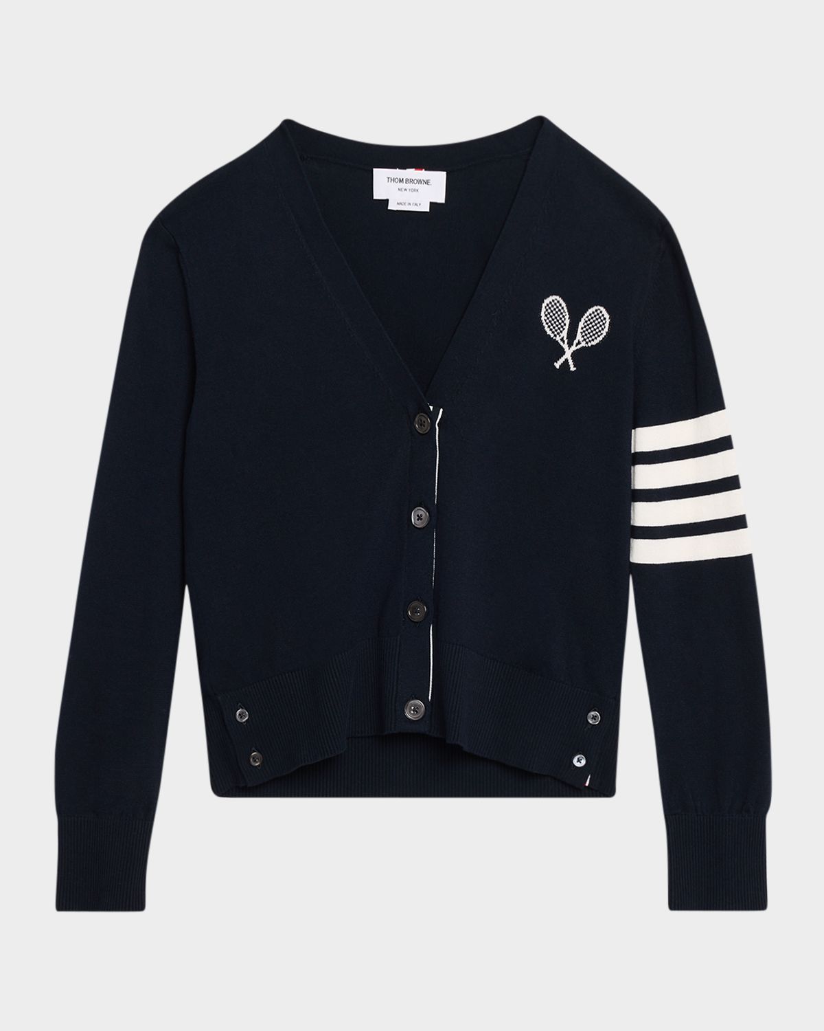Thom Browne Tennis Racquets Embroidered Polo