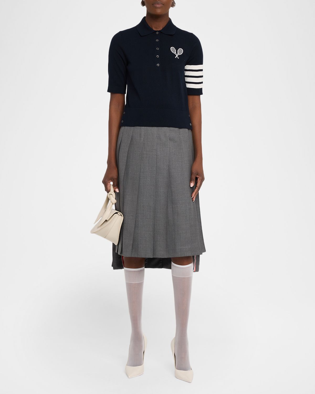 Thom Browne Tennis Racquets V-Neck Cardigan