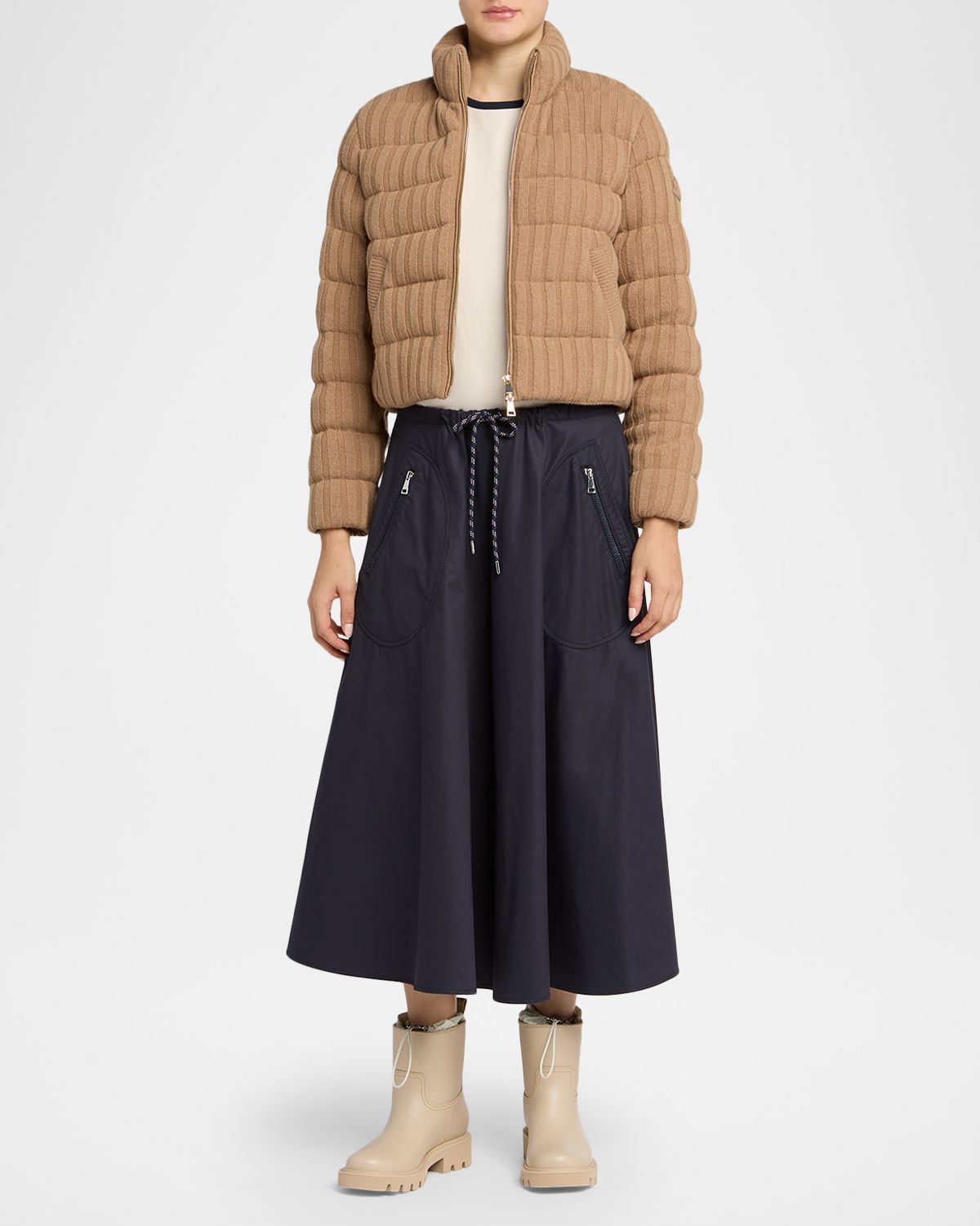 Moncler Wool & Cashmere Blend Padded Cardigan