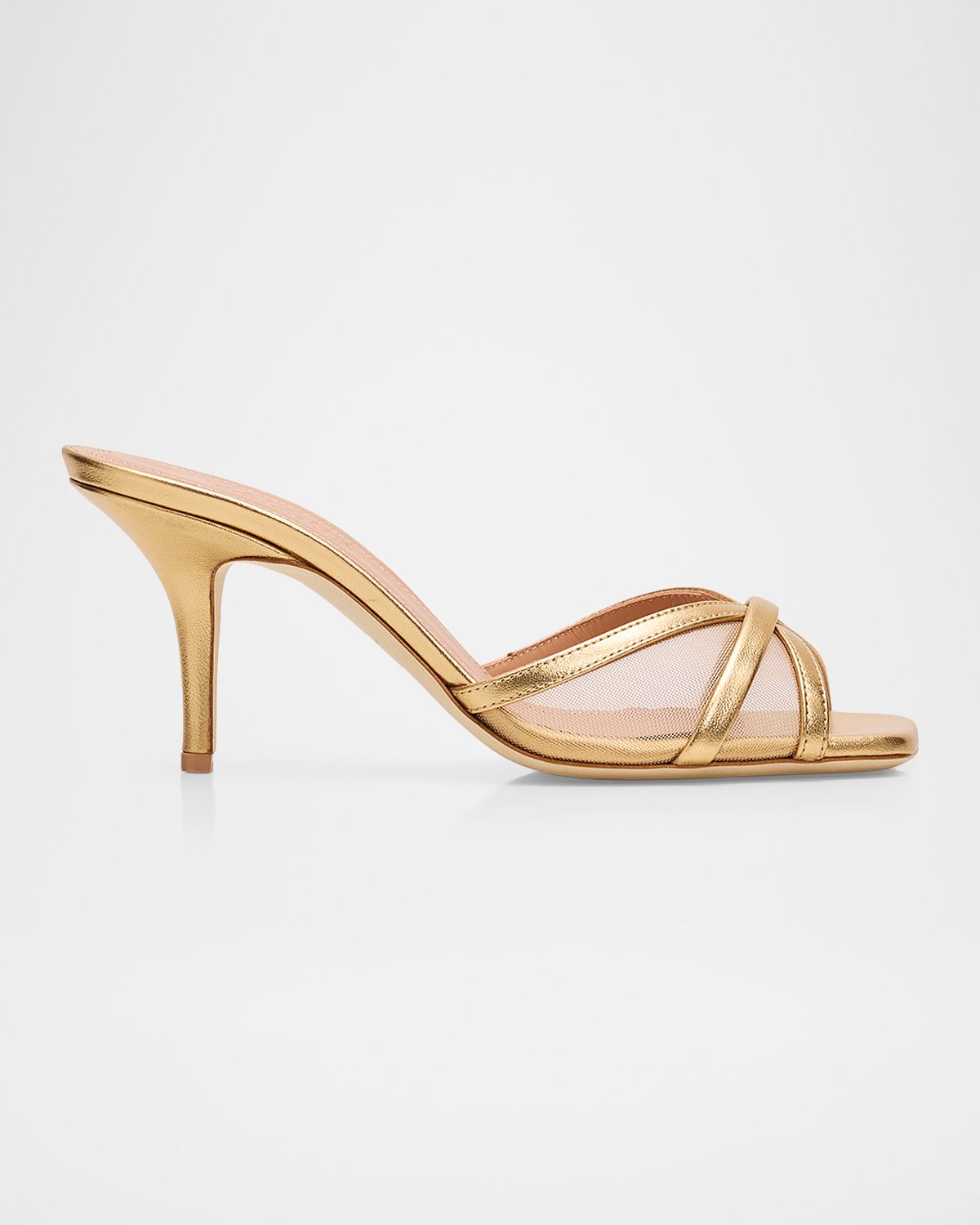 Malone Souliers 70mm Perla Metallic Leather and Mesh Sandals