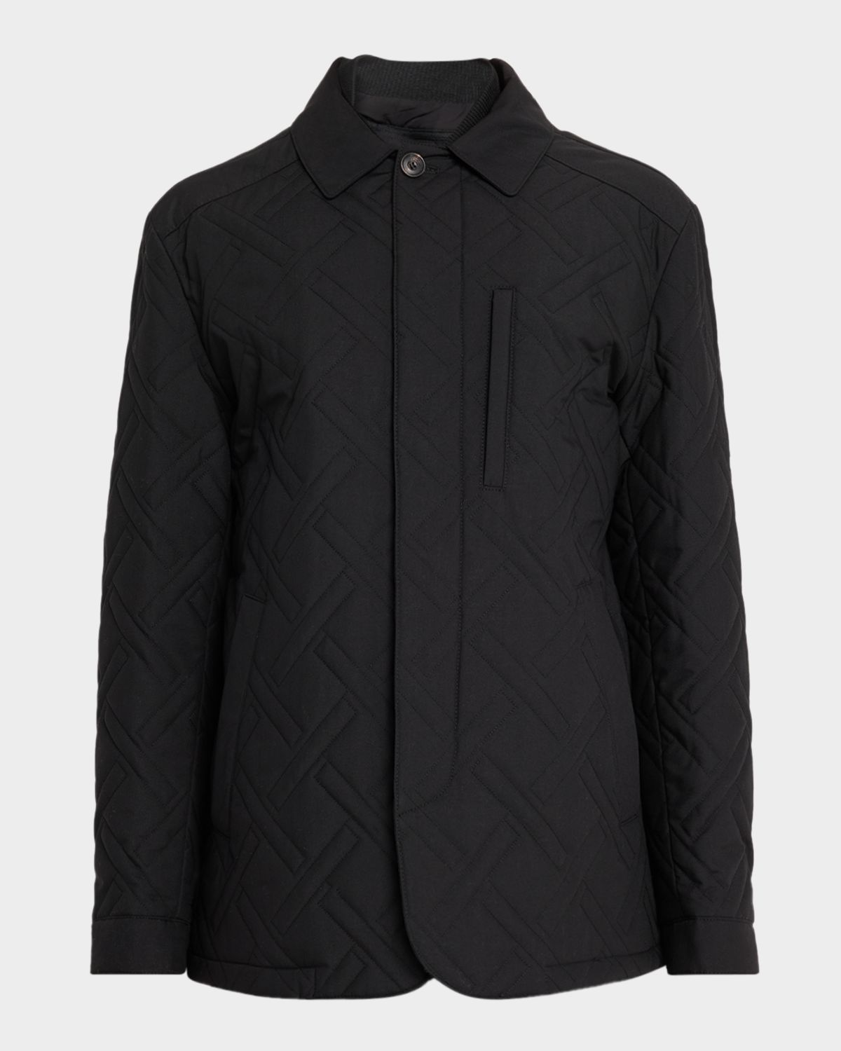 Corneliani Men 's Geometric Quilted Jacket