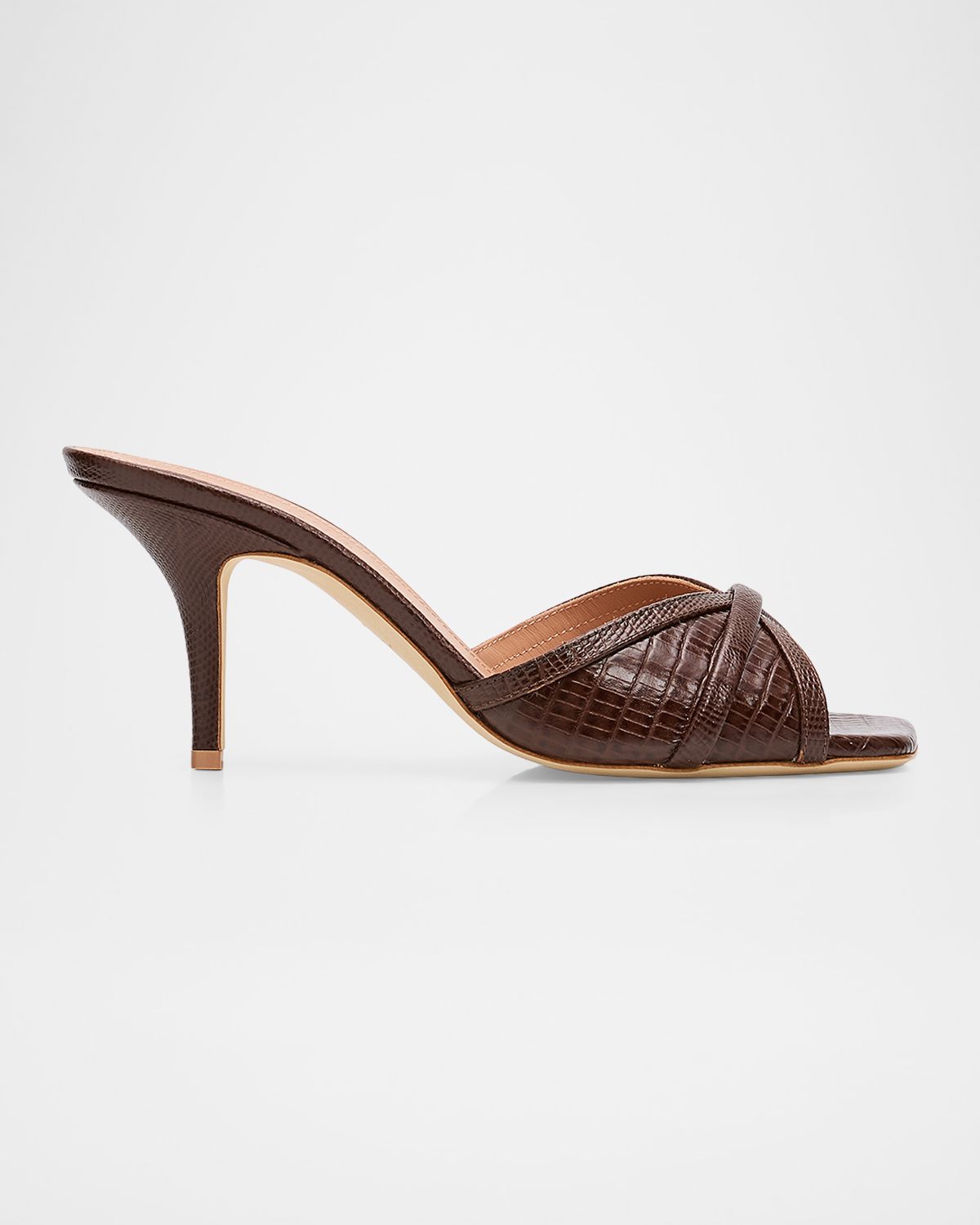 Malone Souliers 70mm Perla Embossed Leather Mule Sandals