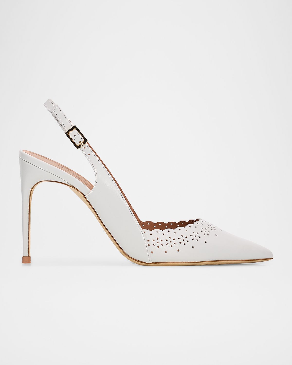 Malone Souliers 90mm Sunny Broderie Leather Slingback Pumps