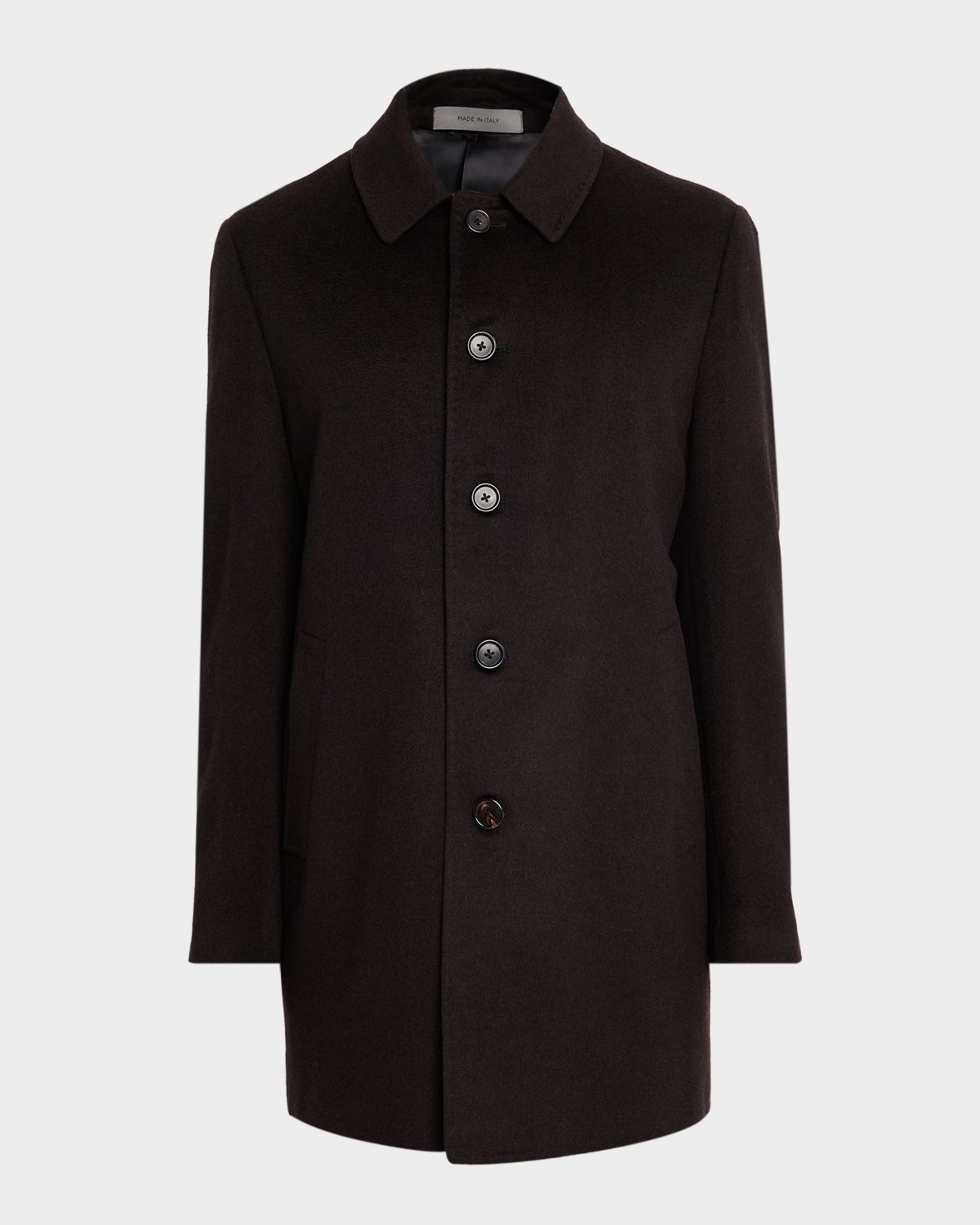 Corneliani Men 's Wool Single-Breasted Balmacan Overcoat