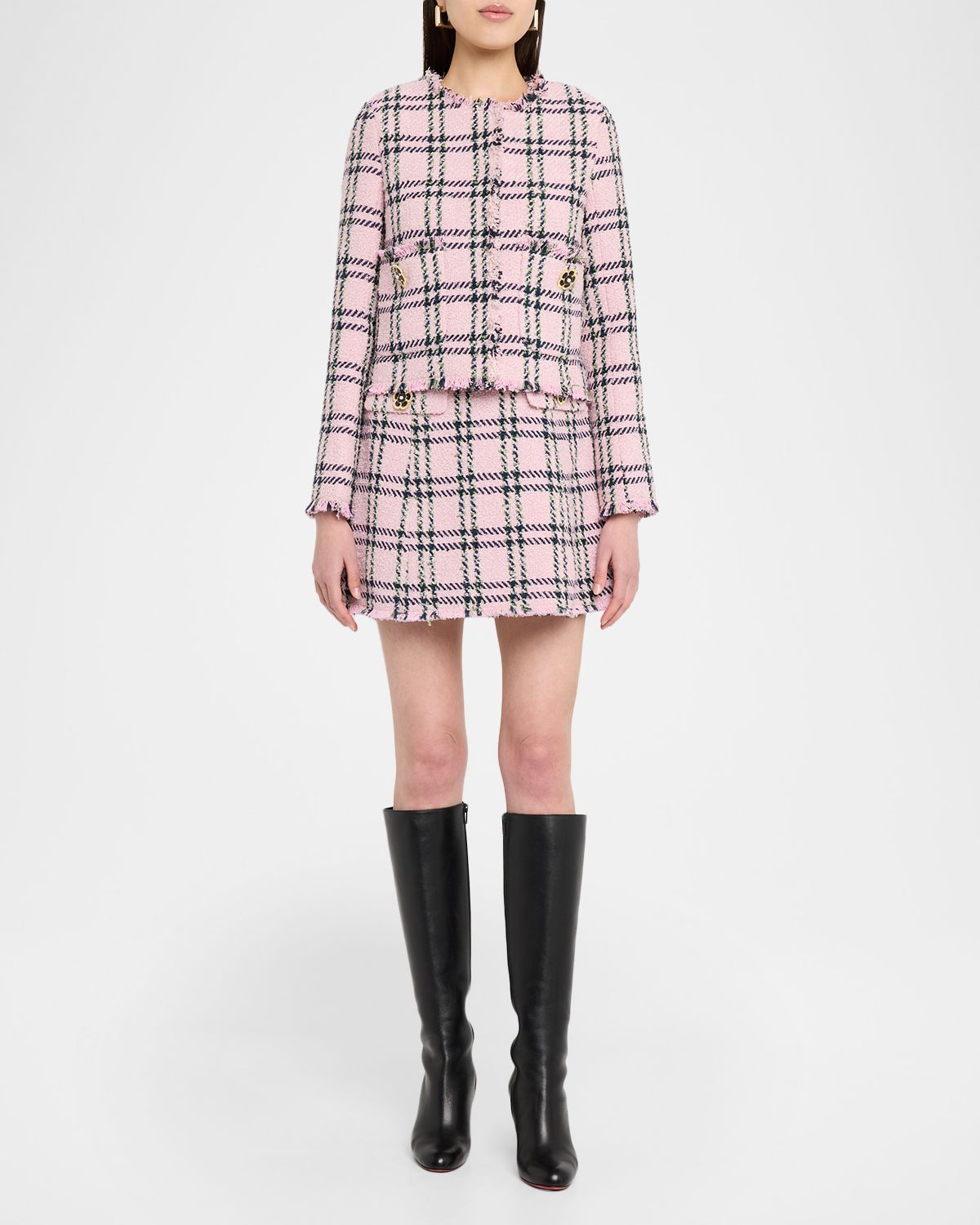 Cara Cara Posie Plaid Tweed Mini Dress