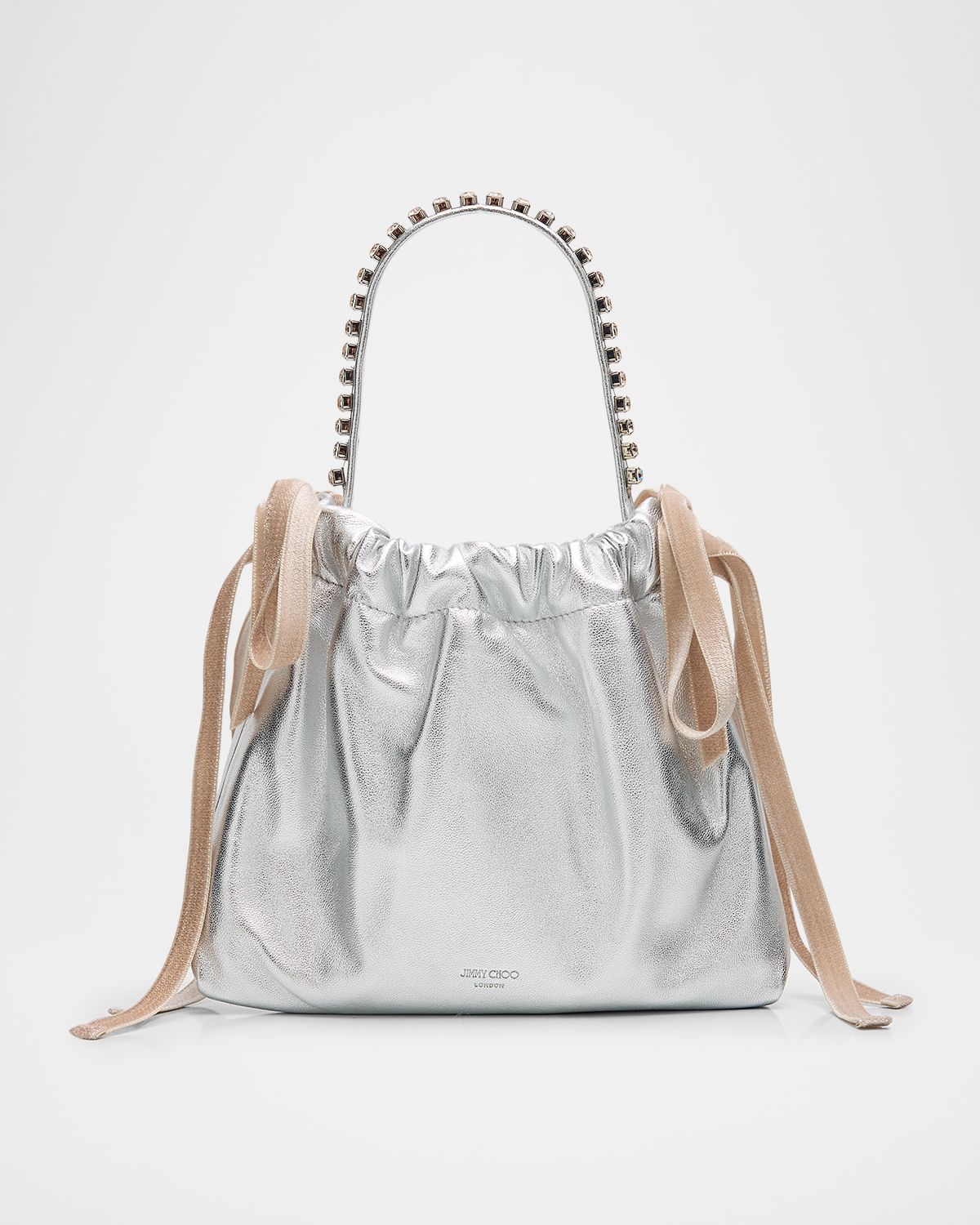 Jimmy Choo Mini Metallic Leather Top-Handle Bag