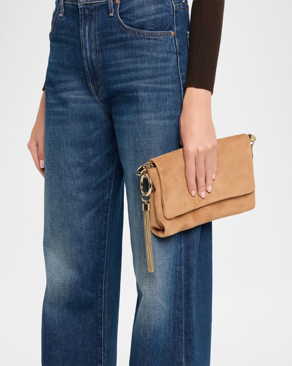 Jimmy Choo Callie Tassel Suede Shoulder Bag