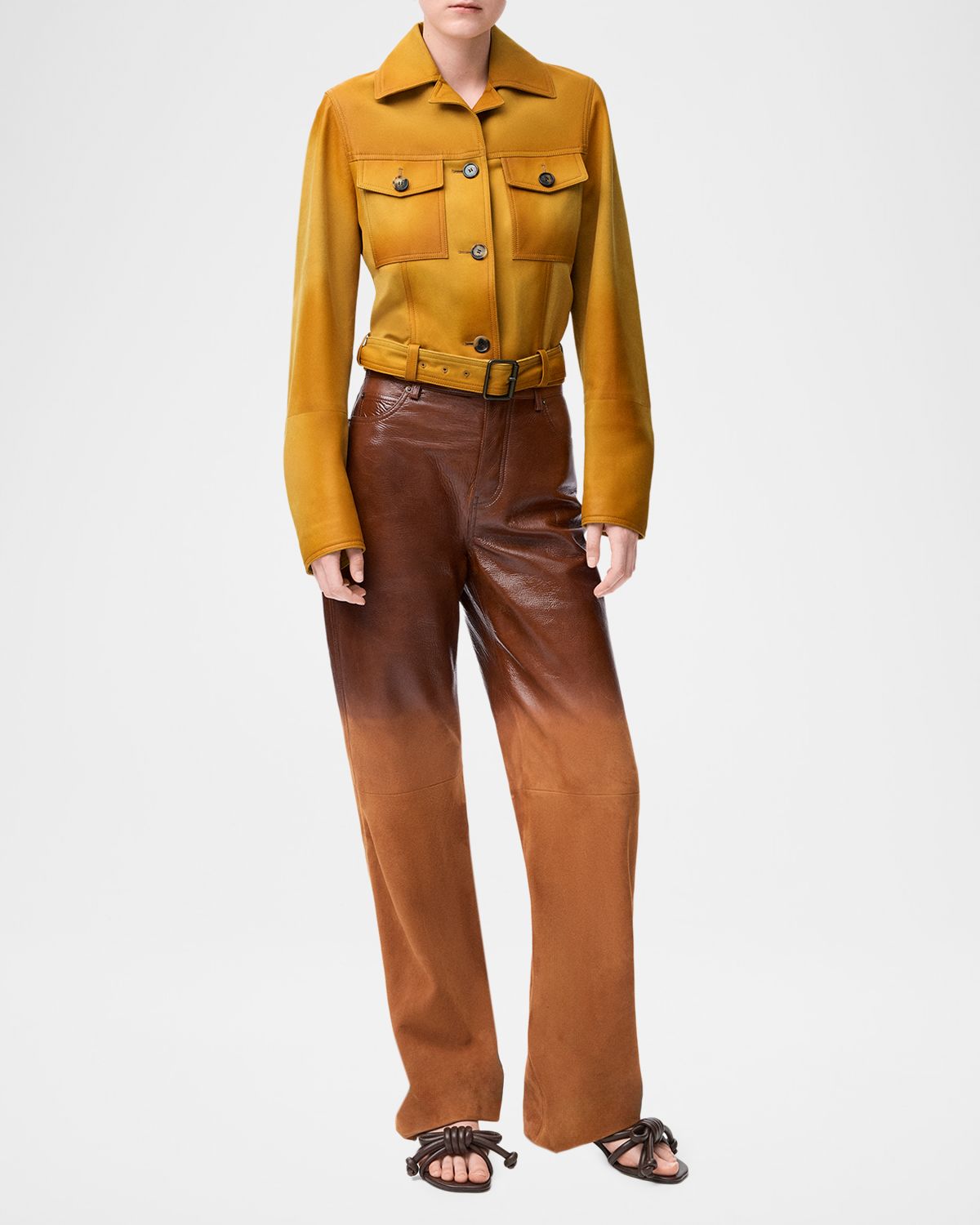 Loewe Degradé Suede Straight-Leg Pants