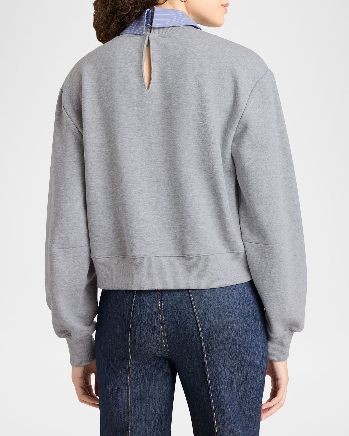 Cinq a Sept Lavina Mixed-Media Pullover Sweater