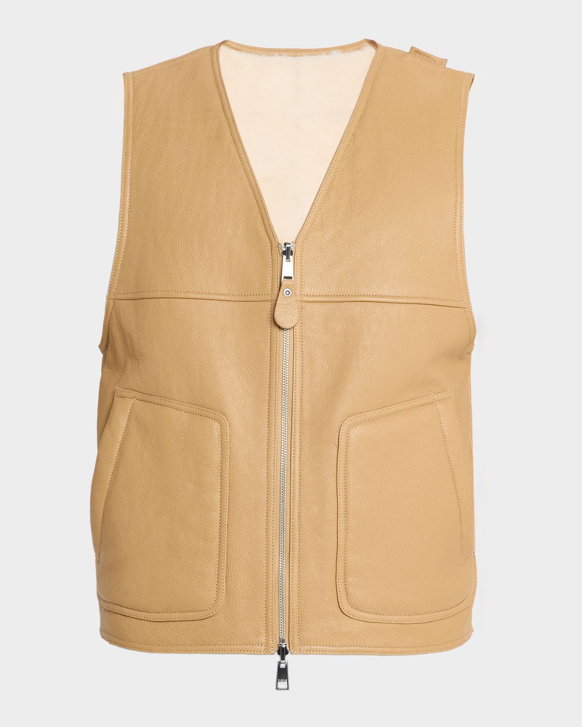 PURPLE Men 's Slab Wordmark Shearling Vest