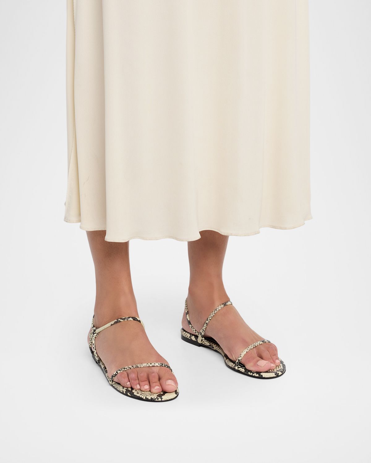 STAUD Laurel Snake-Embossed Leather Flat Sandals | Thumbnail 6 STAUD Laurel Snake-Embossed Leather Flat Sandals | Thumbnail 6