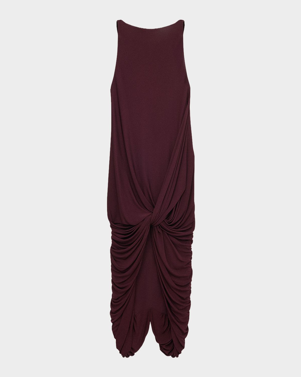 Loewe Sleeveless Draped Jersey Asymmetric Dress