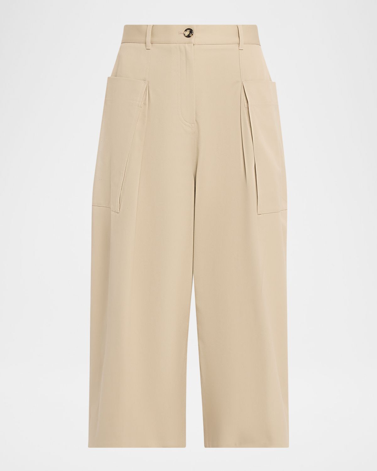 Loewe Pleated Wide-Leg Cropped Trousers