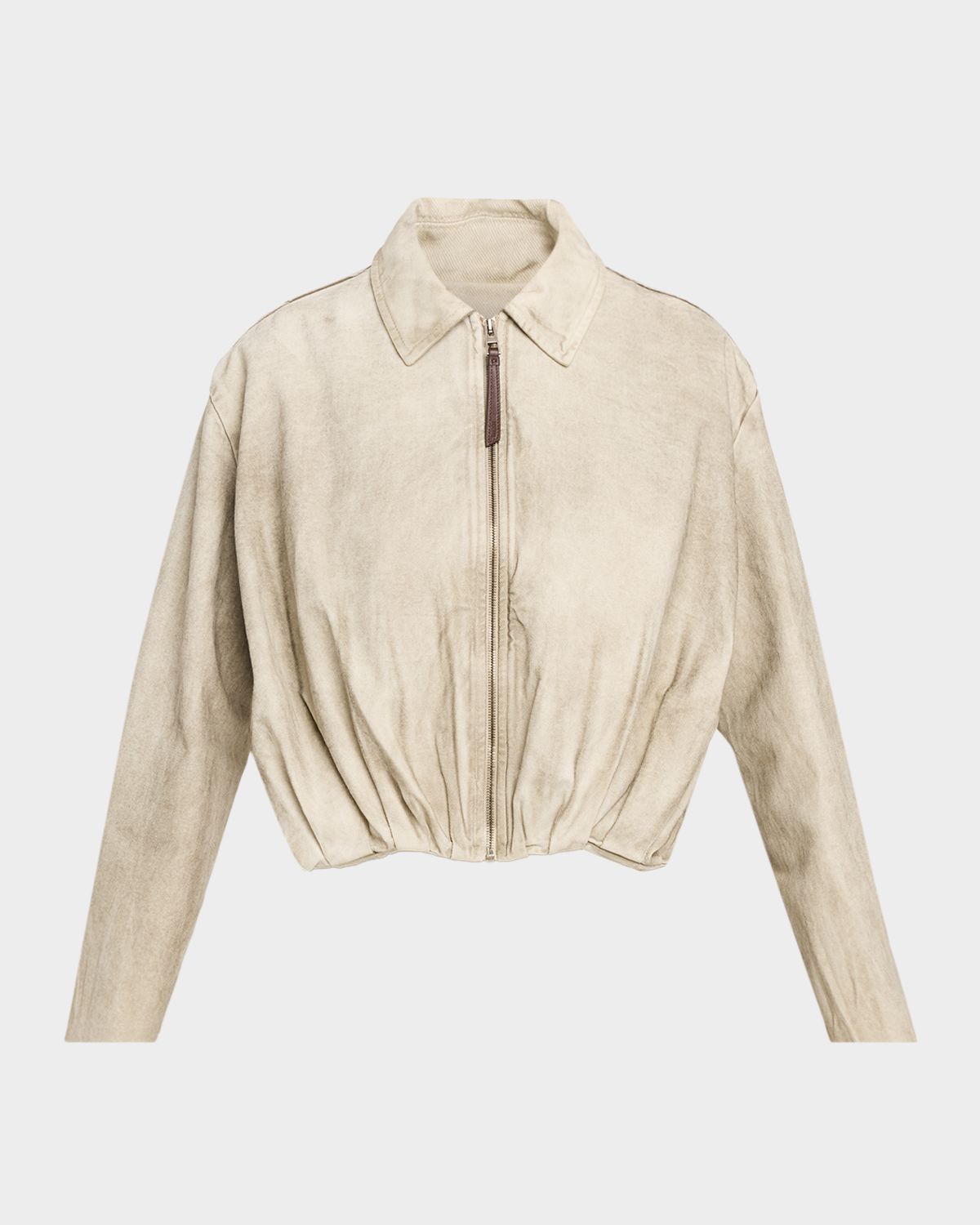 Loewe Coated Denim Draped Bomber Jacket