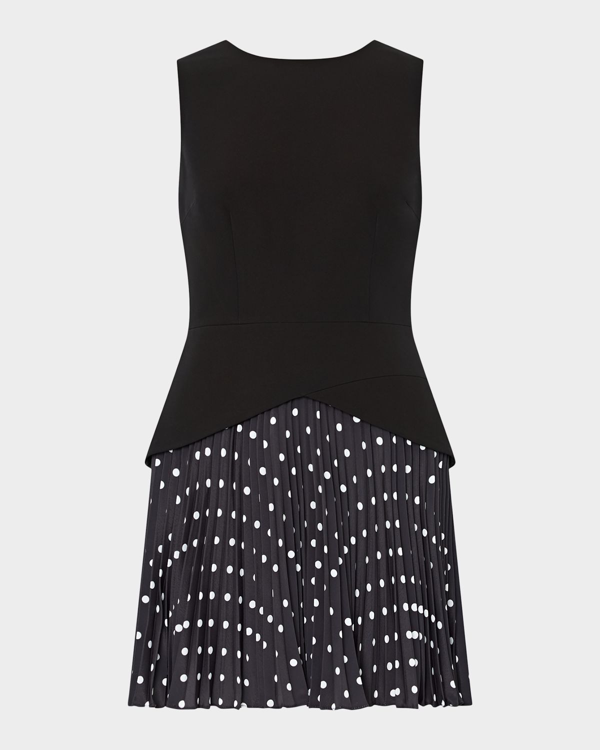 Milly Haddy Sleeveless Pleated Polka Dot Mini Skirt
