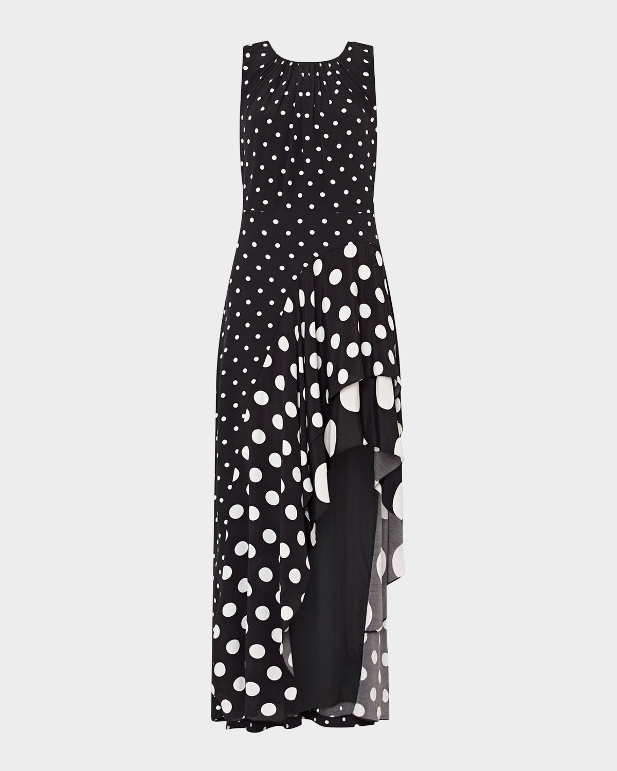 Milly Spencer Sleeveless Polka Dot Ruffle Maxi Dres