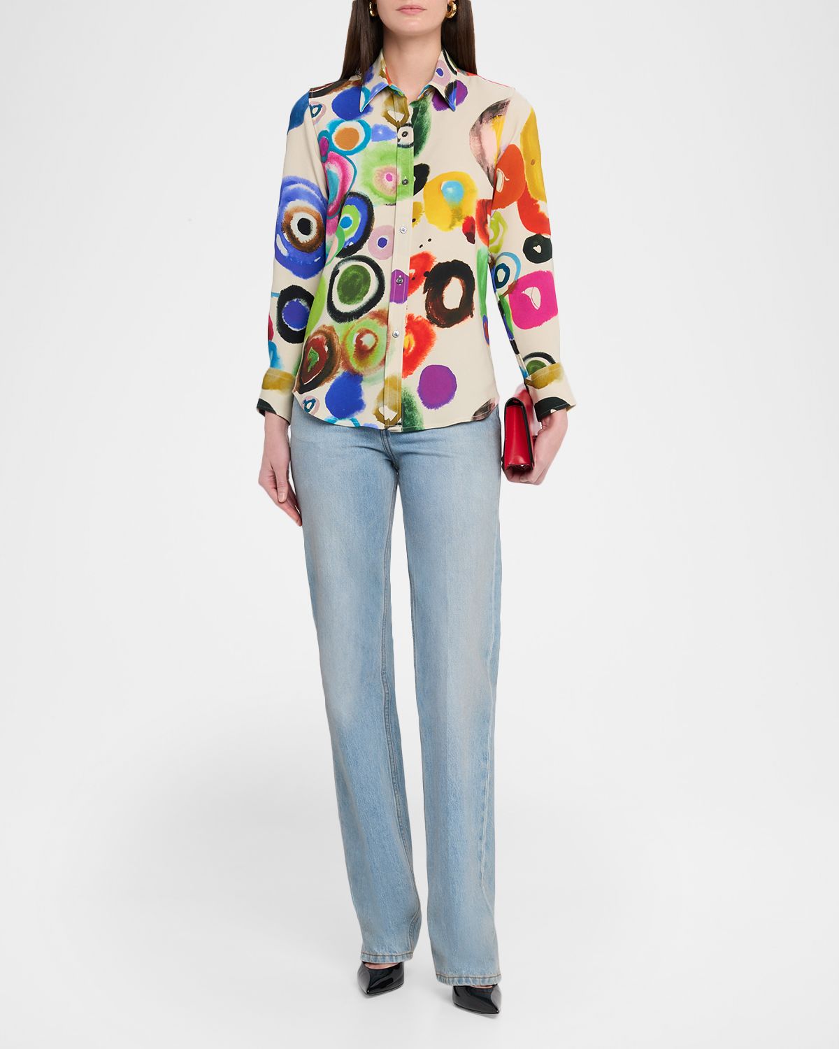 Libertine Take The Reins Silk Button-Down Shirt