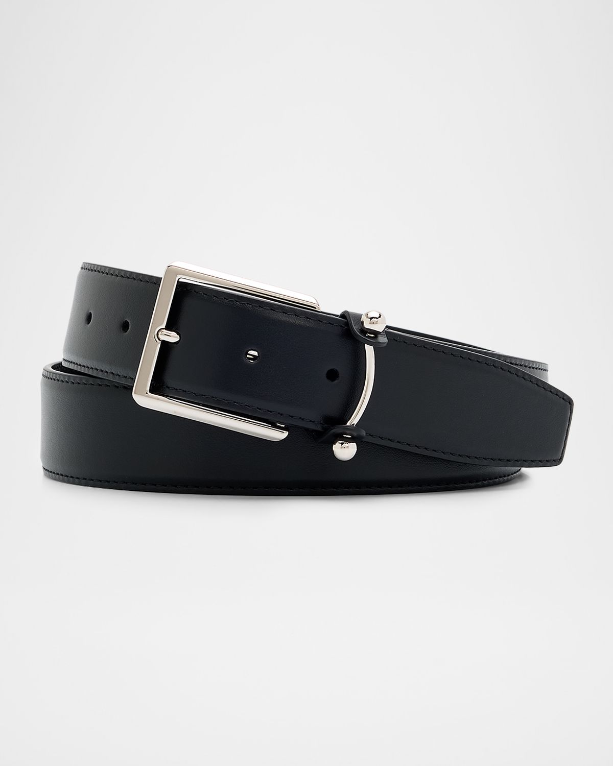 Christian Louboutin Men 's Chambeliss Collar-Pin Smooth Leather Belt