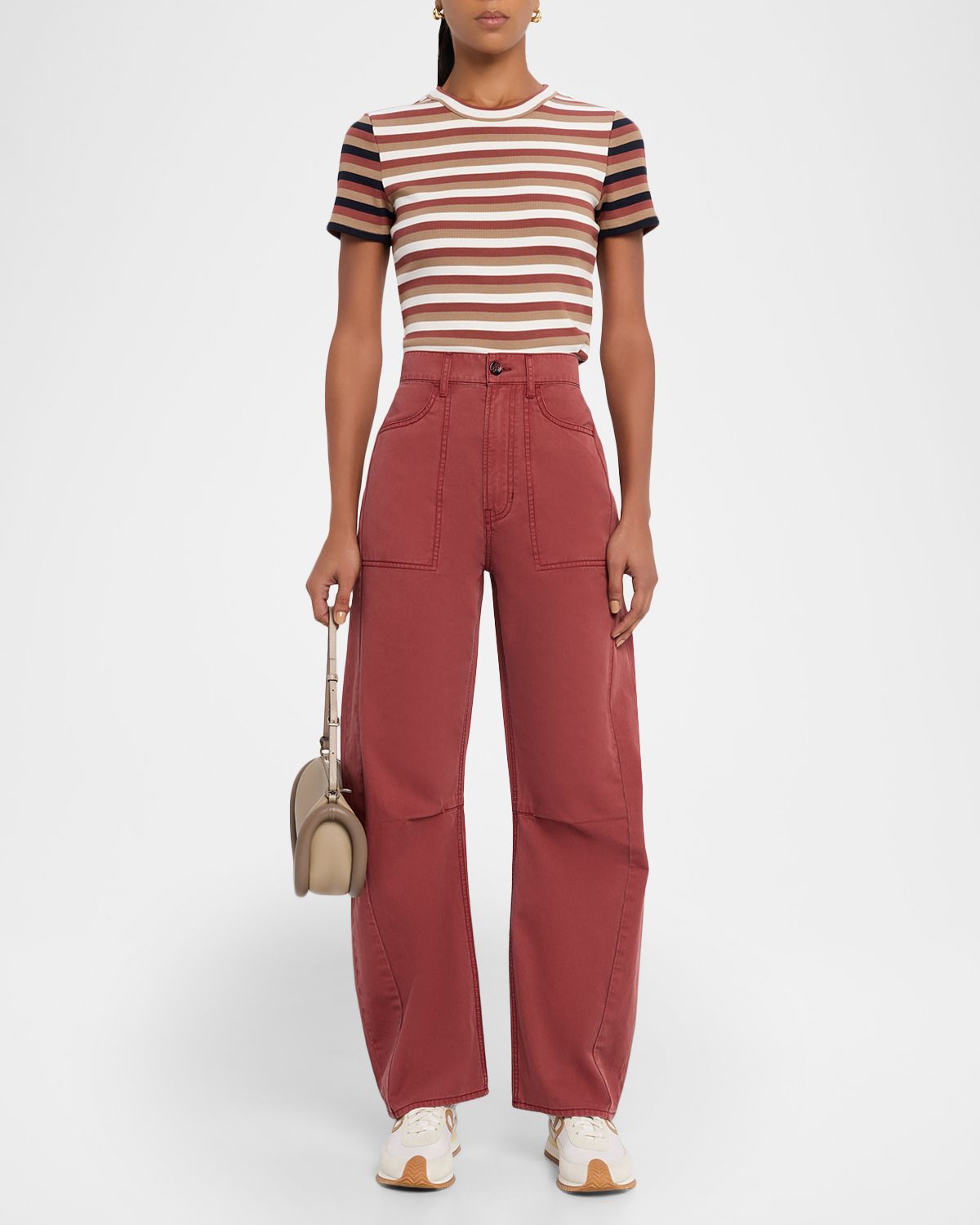 Veronica Beard Sloan High-Rise Barrel Jeans