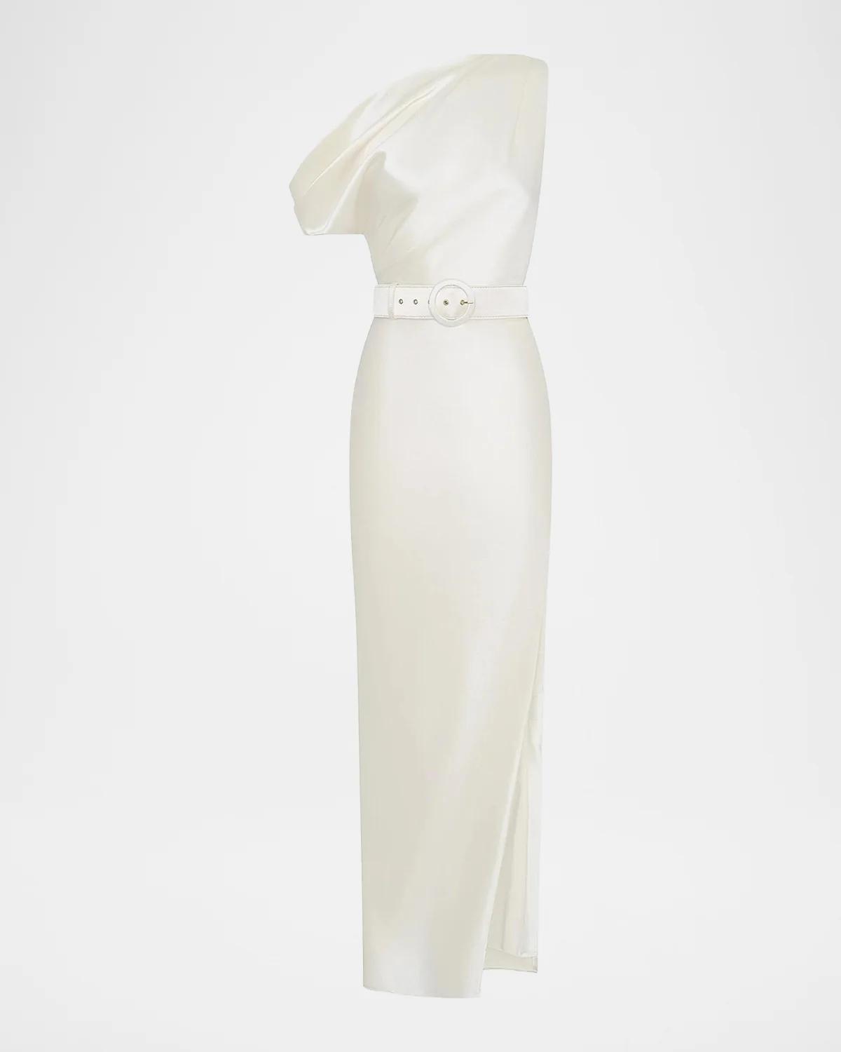 Eartha Off-Shoulder Bodycon Satin Gown