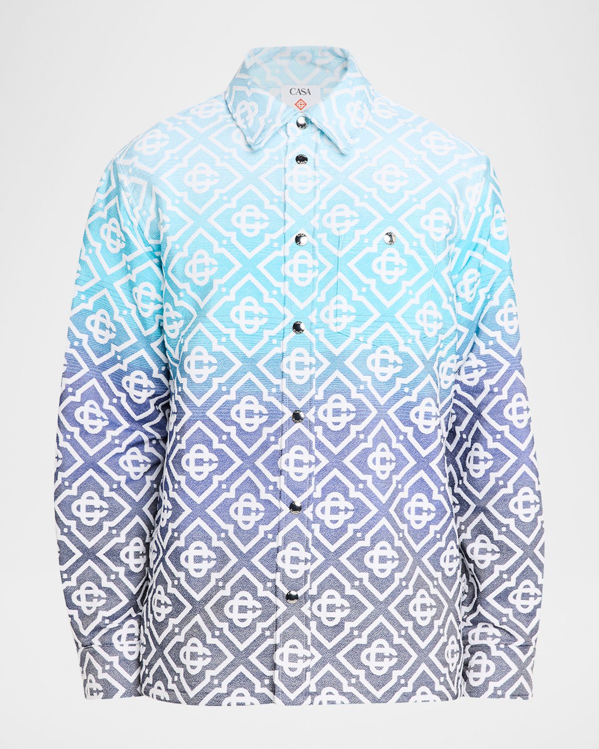 CASABLANCA Men 's Monogram Gradient Jacquard Shirt Jacket