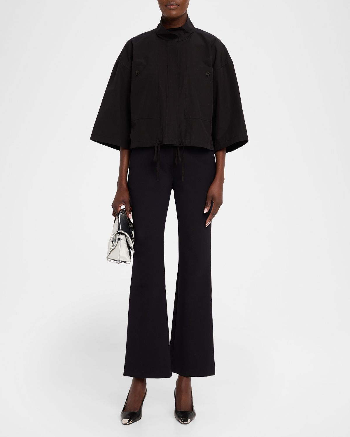 Lafayette 148 New York Gates Cropped Flare-Leg Pants