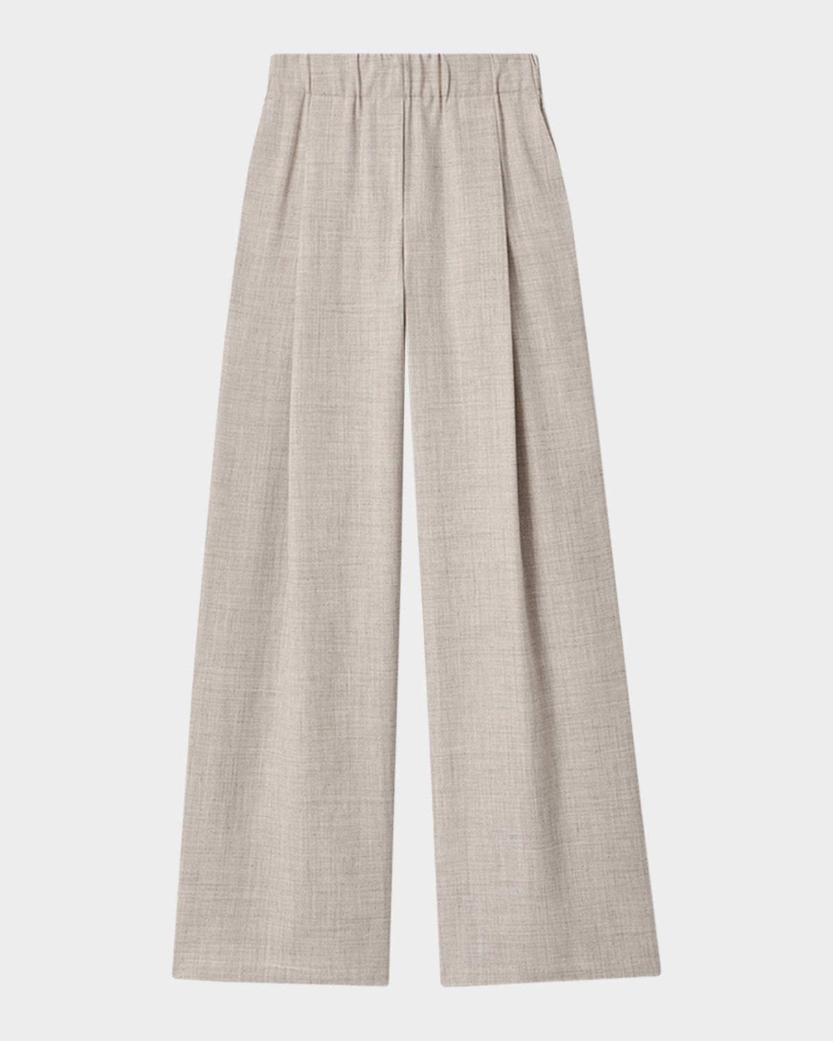 Lafayette 148 New York Astor Pleated Wide-Leg Melange Pants