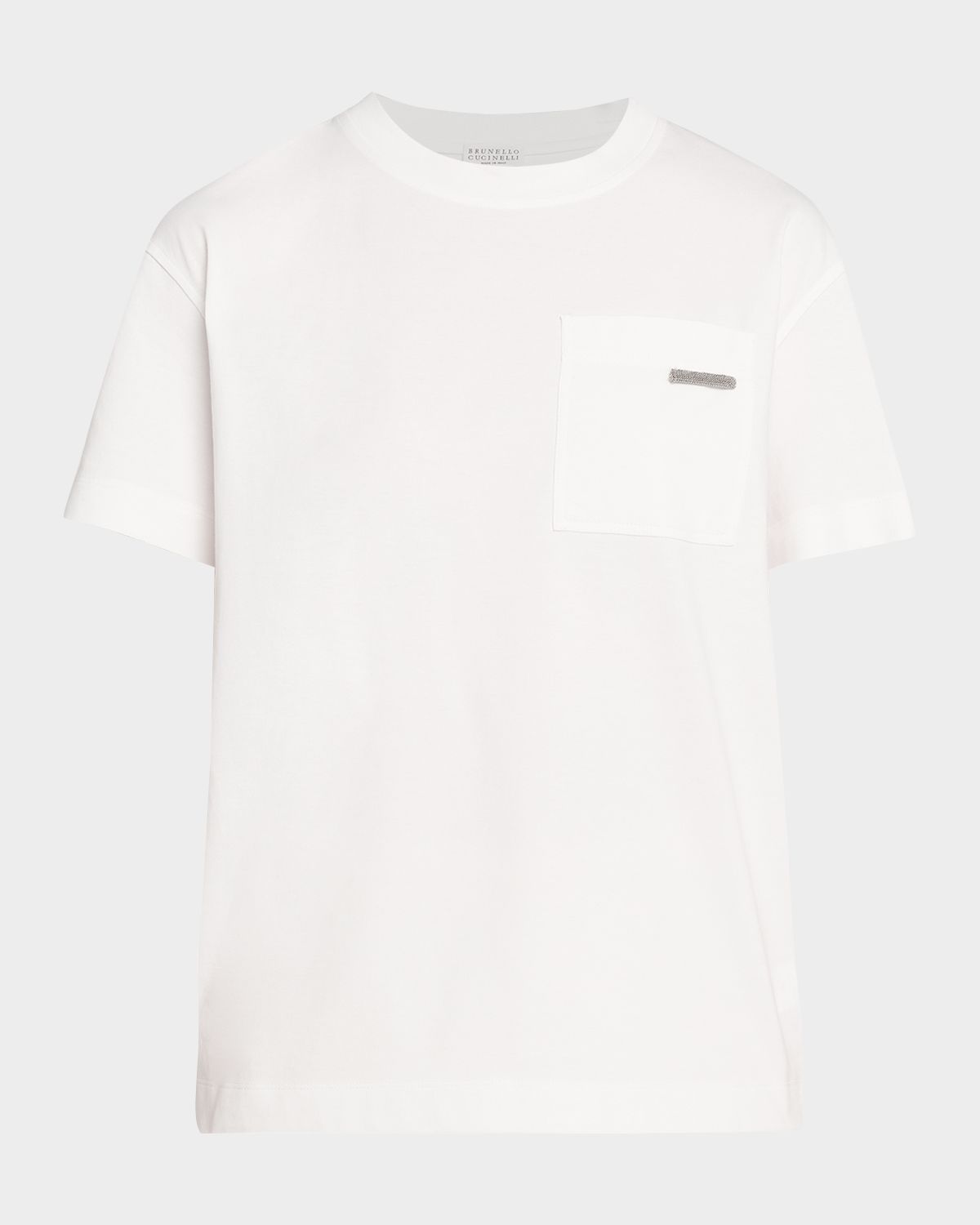 Brunello Cucinelli Cotton Jersey Short-Sleeve T-Shirt With Monili Tab Pocket | Thumbnail 6 Brunello Cucinelli Cotton Jersey Short-Sleeve T-Shirt With Monili Tab Pocket | Thumbnail 6