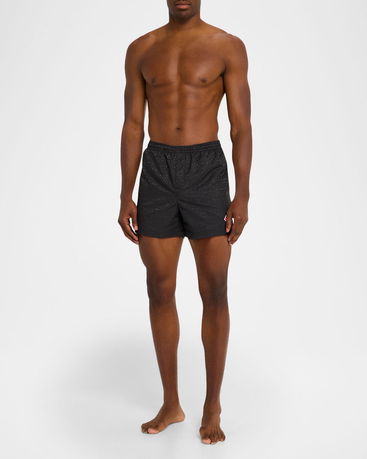 CASABLANCA Men 's Tonal Monogram Jacquard Swim Shorts
