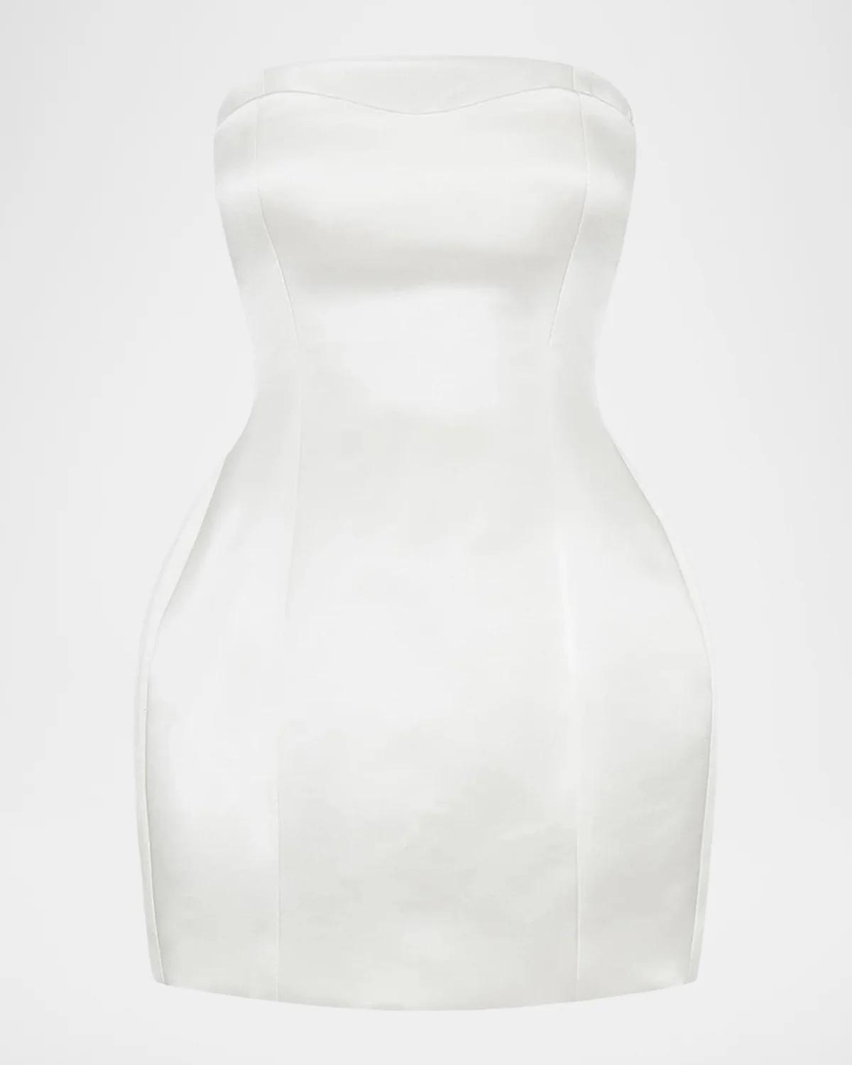 Kaline Strapless Satin Mini Dress