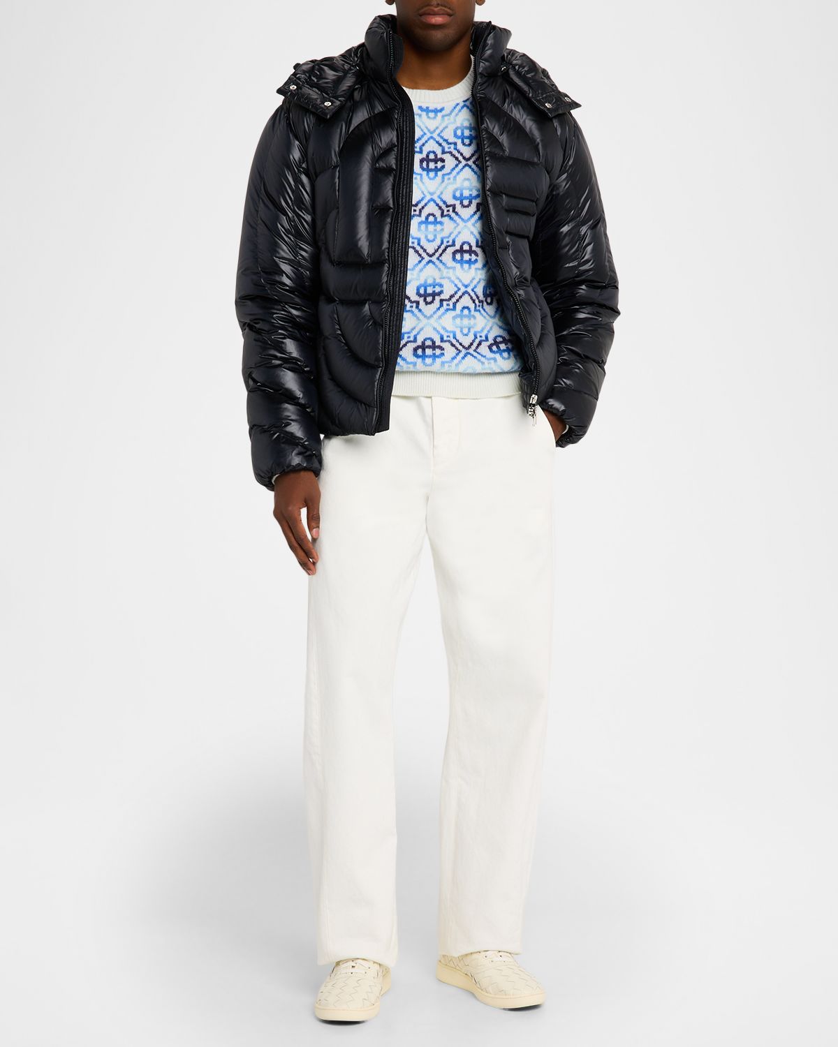 Casablanca Men 's Monogram Quilted Nylon Hooded Puffer Jacket | Thumbnail 6 Casablanca Men 's Monogram Quilted Nylon Hooded Puffer Jacket | Thumbnail 6