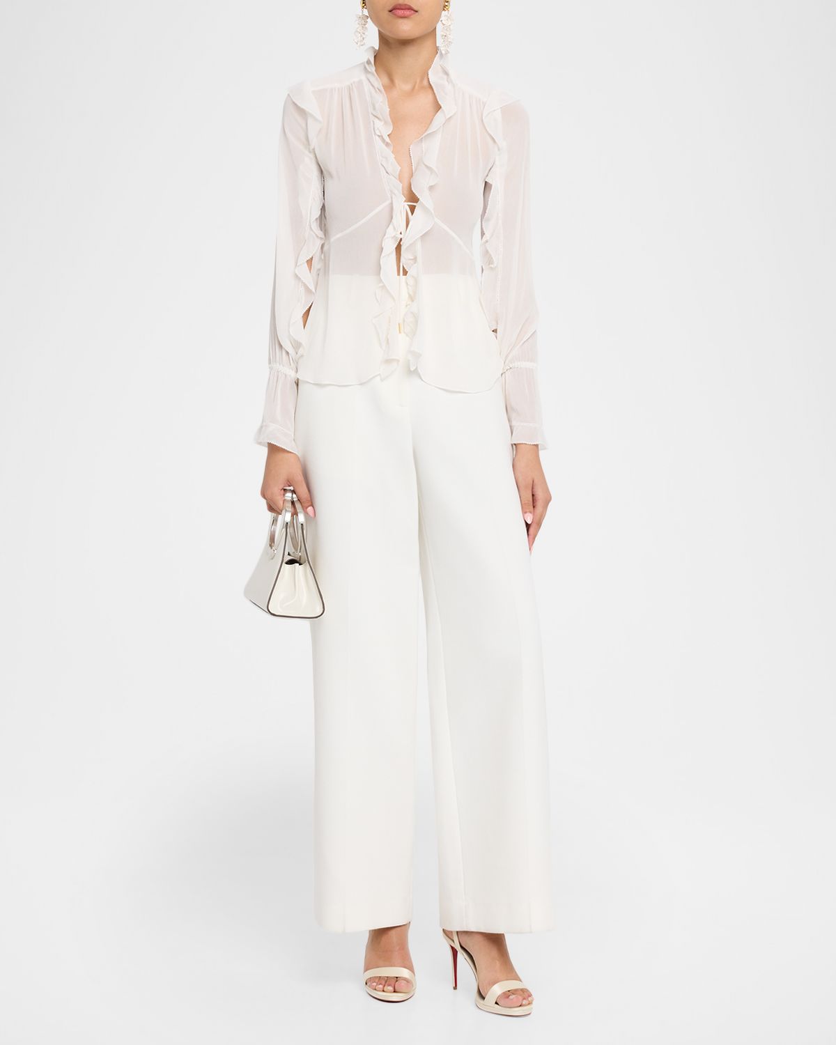 Alberta Ferretti Flowy Semi-Sheer Blouse