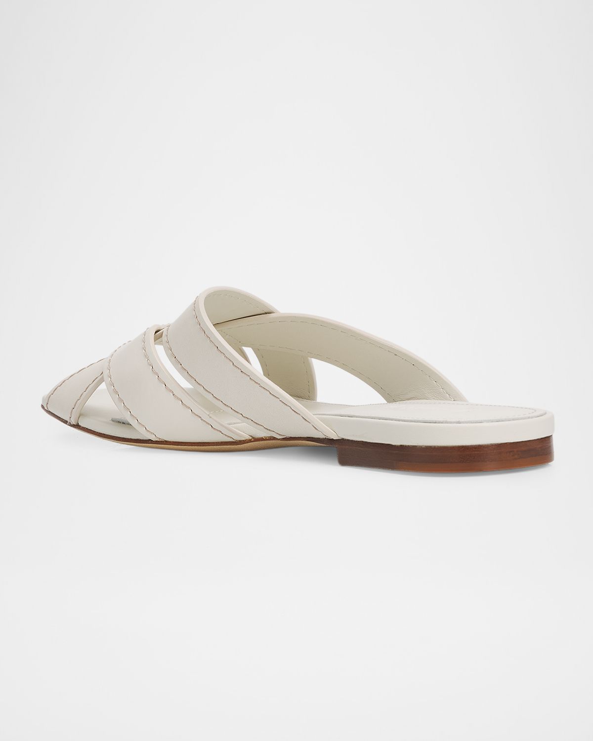 Tod 's T-Strap Leather Flat Slide Sandals