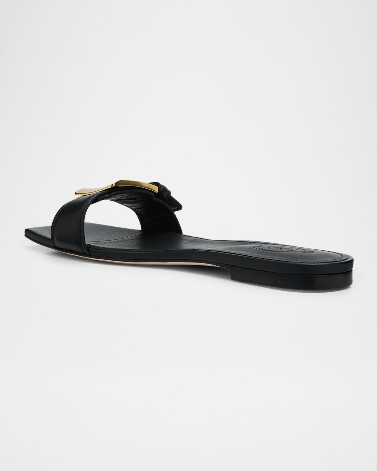 Tod 's Buckle Nappa Leather Flat Slide Sandals