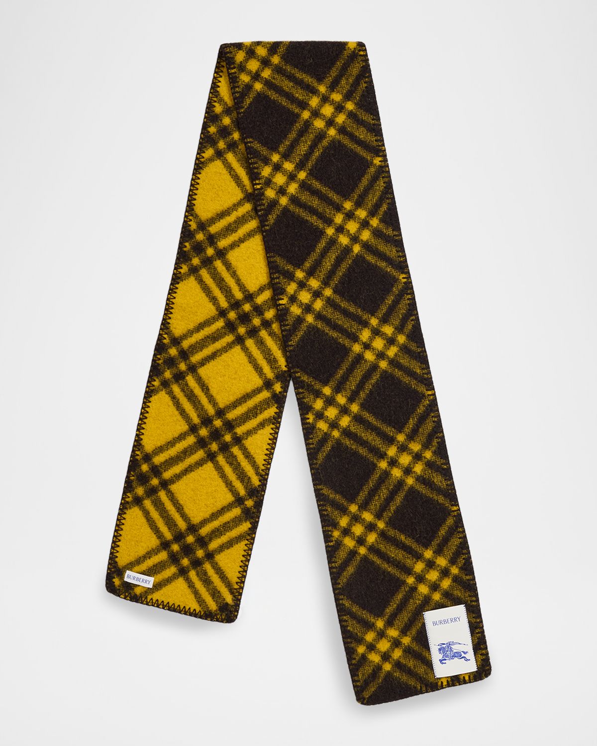 Burberry Men 's Narrow Check Wool Scarf