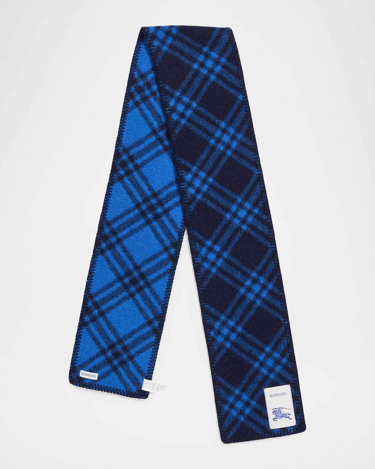 Burberry Men 's Narrow Check Wool Scarf