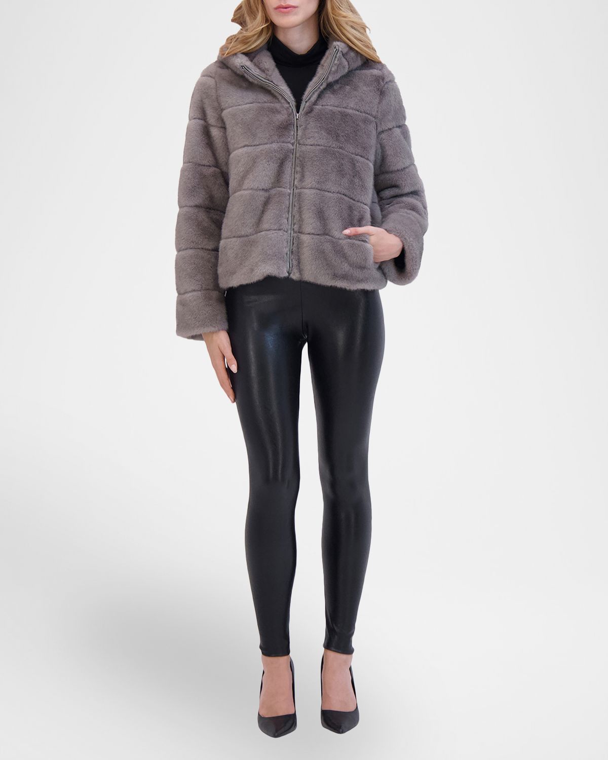 Lyla Grant Fur-Free Hooded Faux Mink Zip Jacket | Thumbnail 3 Lyla Grant Fur-Free Hooded Faux Mink Zip Jacket | Thumbnail 3