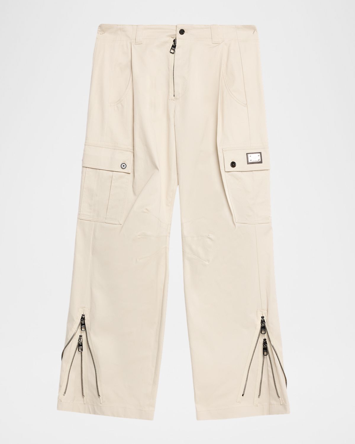 Dolce & Gabbana Men 's Gabardine Zipped-Hem Wide Leg Cargo Pants