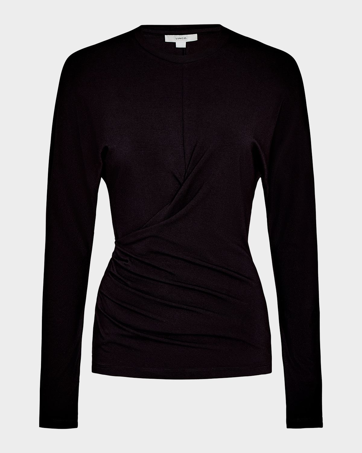 Vince Fixed-Drape Long-Sleeve Blouse