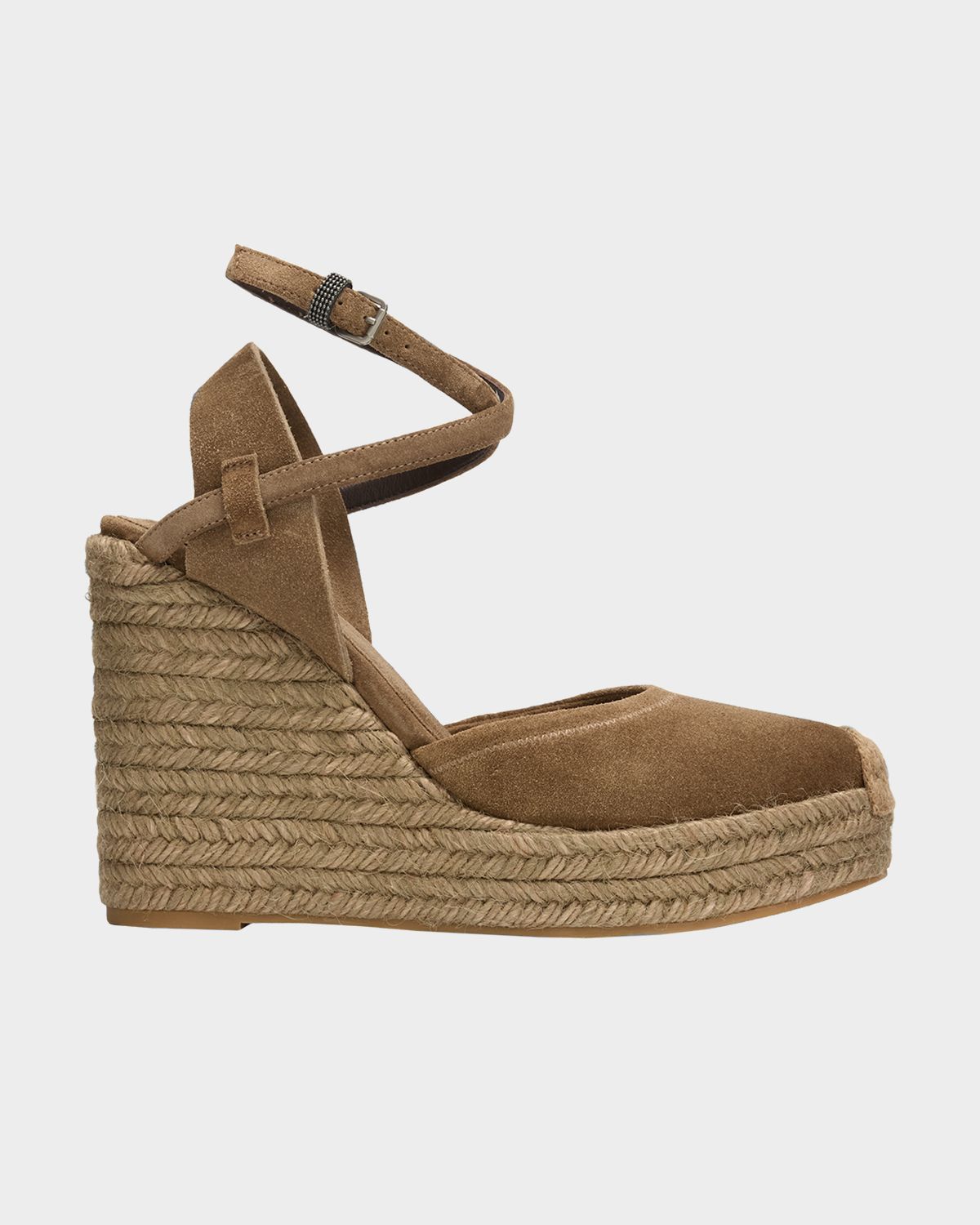 Brunello Cucinelli 80mm Monili Suede Espadrille Wedges | Thumbnail 7 Brunello Cucinelli 80mm Monili Suede Espadrille Wedges | Thumbnail 7