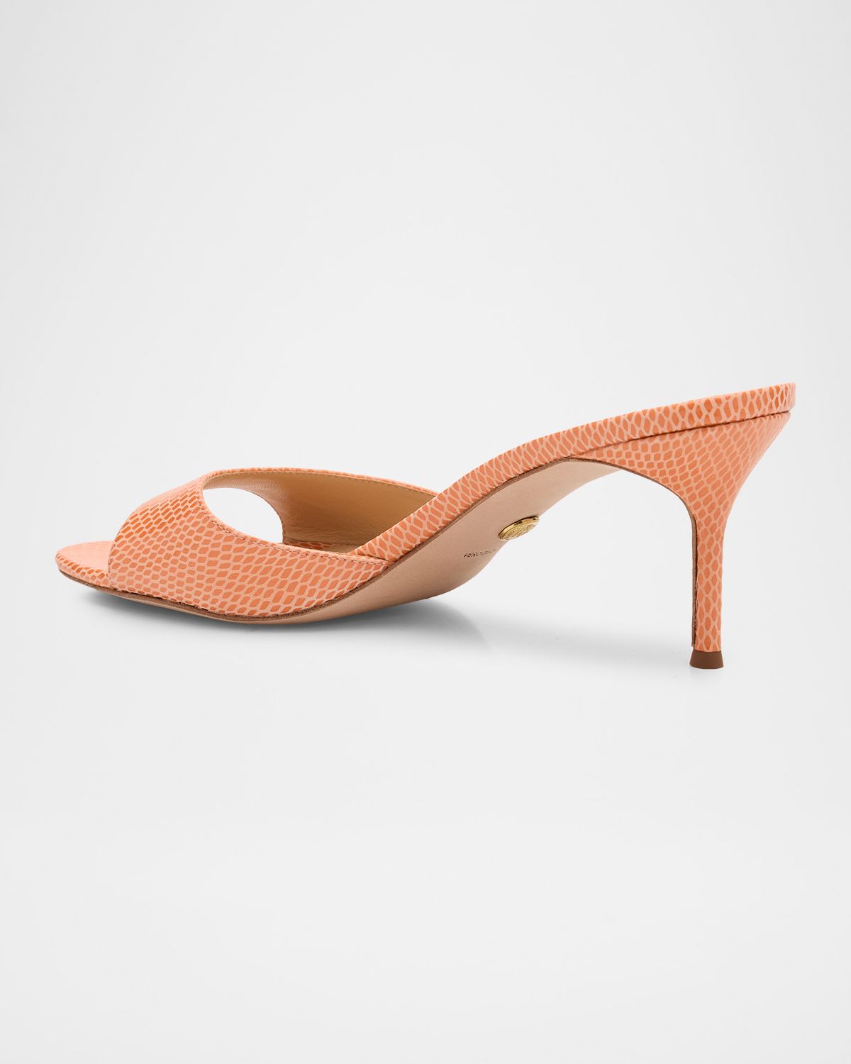 Veronica Beard Tia Embossed Leather Mid-Heel Sandals