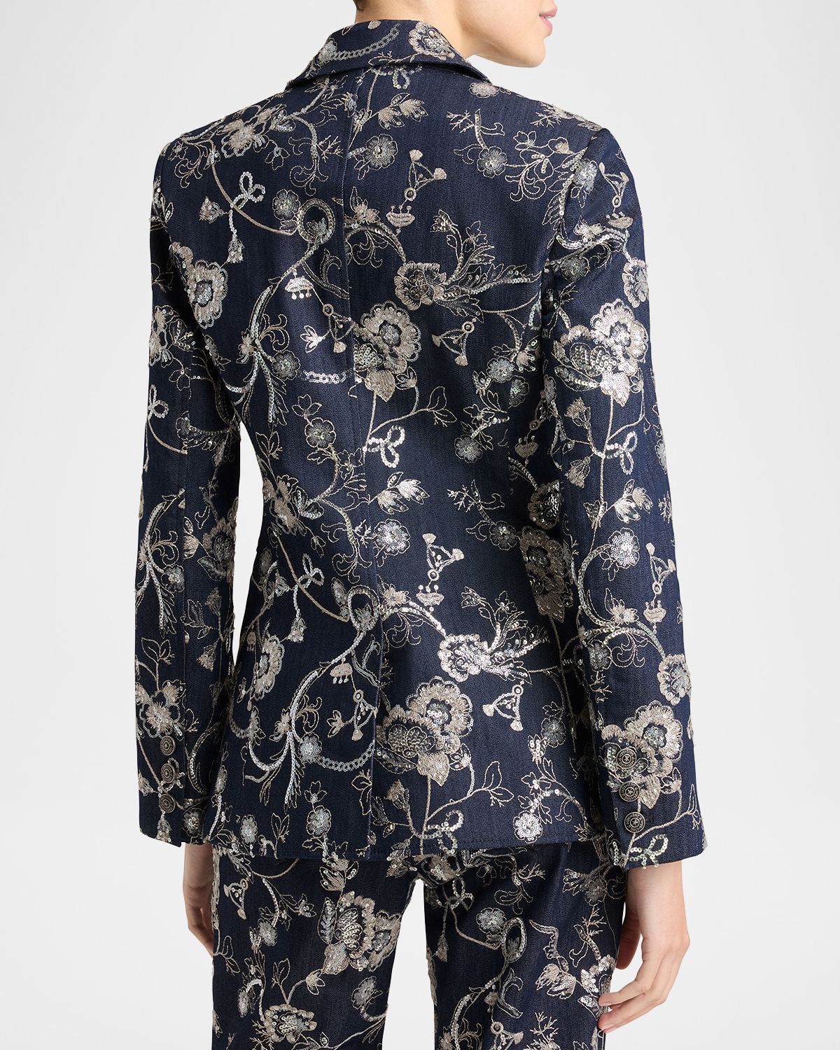 Cinq a Sept Garden Embroidered Single-Breasted Blazer