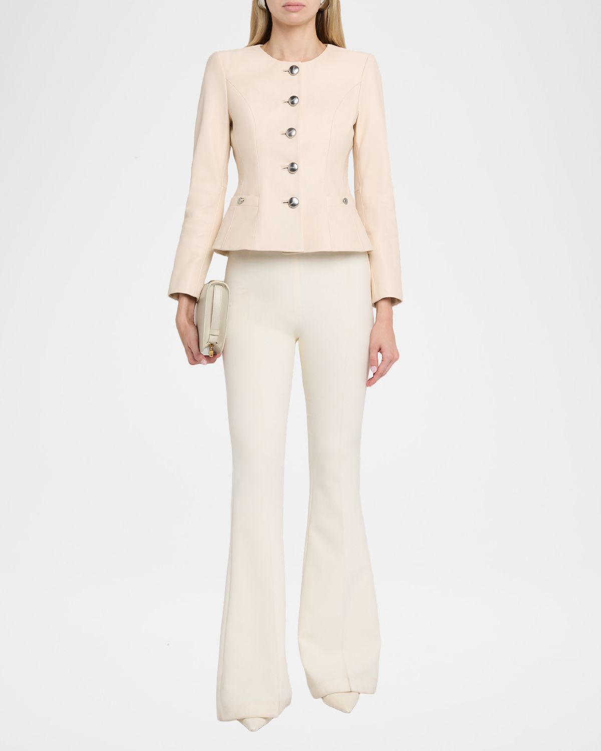 L 'Agence Mariella Collarless Leather Jacket | Thumbnail 2 L 'Agence Mariella Collarless Leather Jacket | Thumbnail 2
