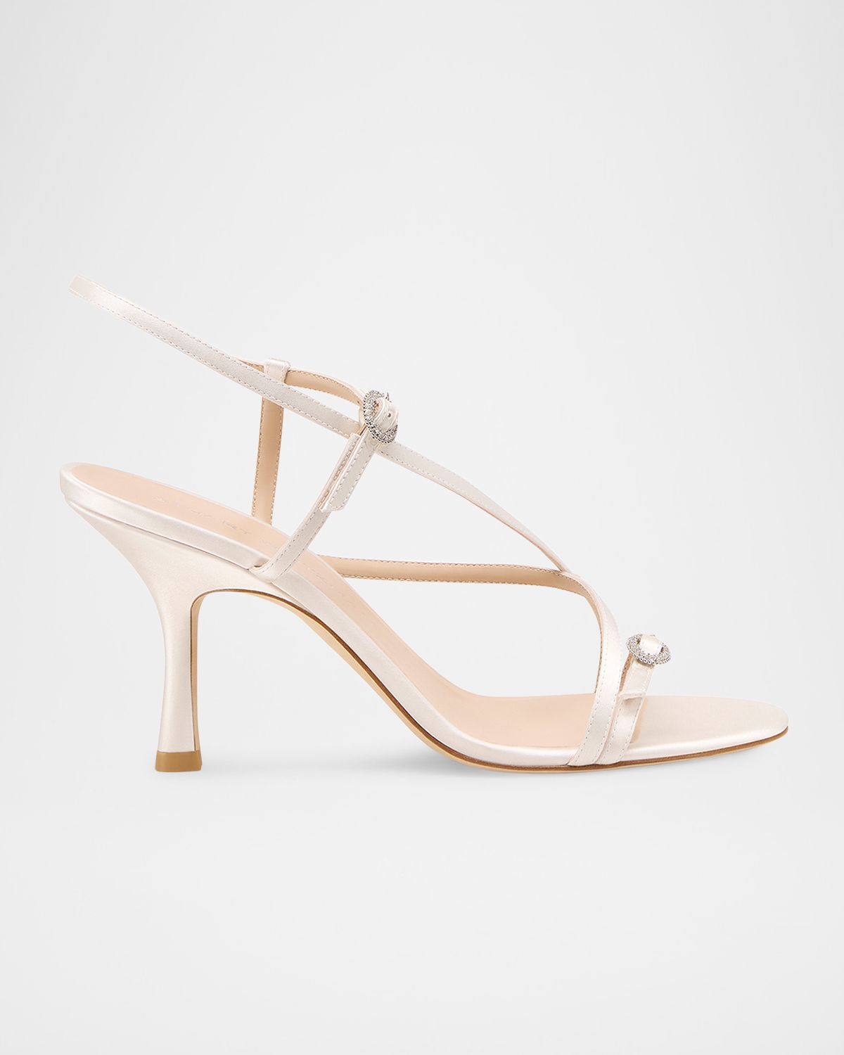 Stuart Weitzman 85mm Kensington Satin Strappy Sandals
