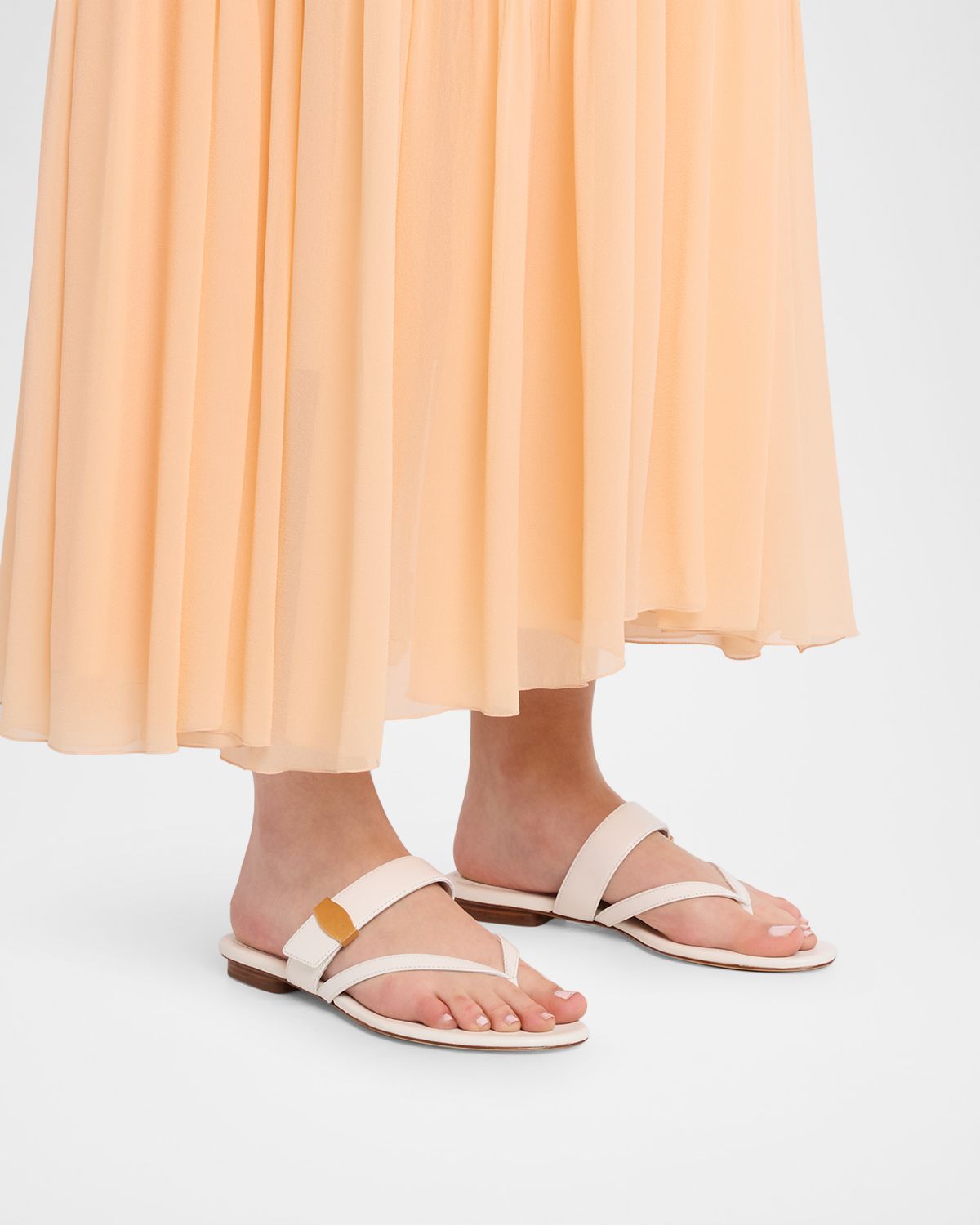 Veronica Beard Salva Dash Leather Thong Sandals