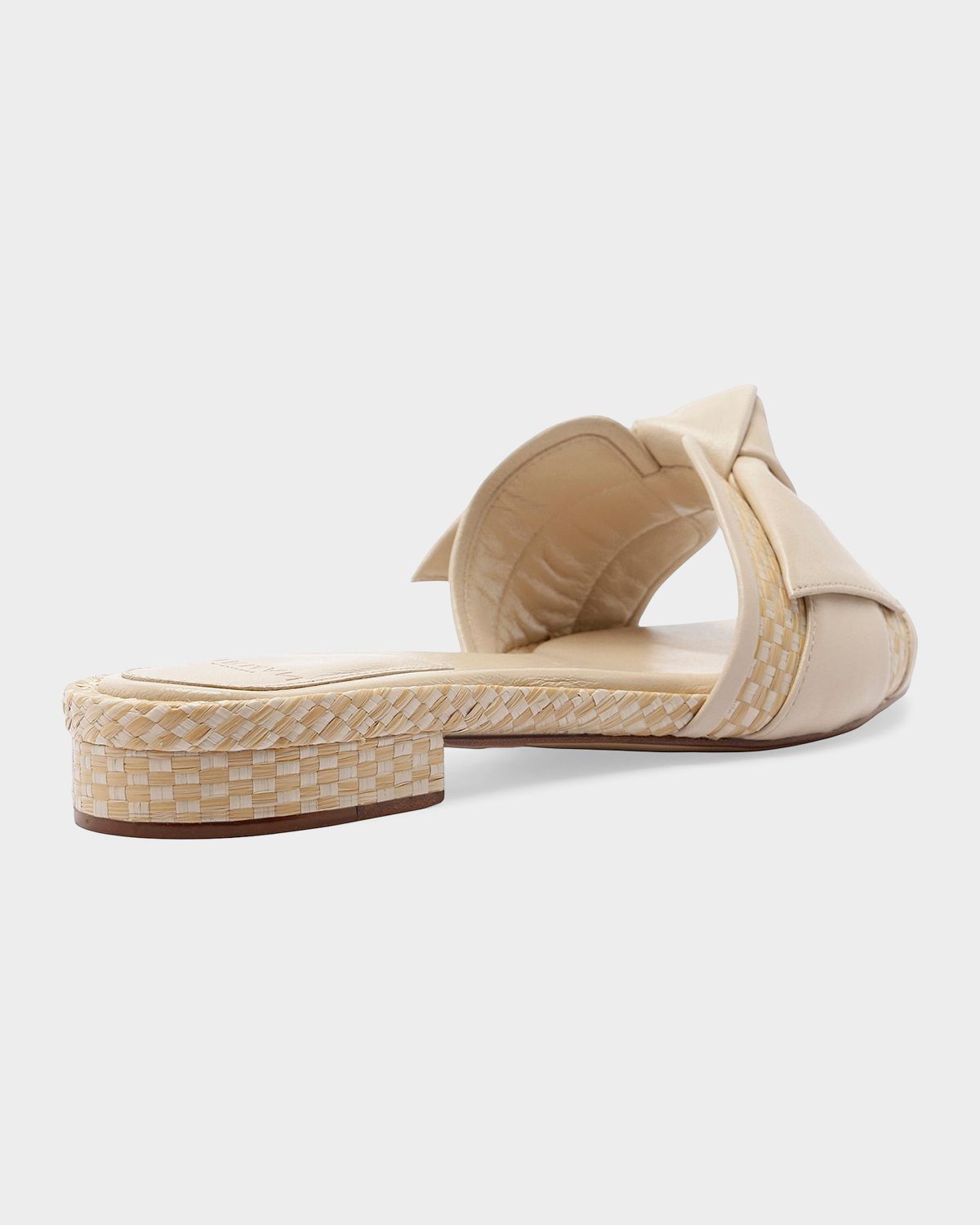 Alexandre Birman Maxi Clarita Leather-Raffia Flats